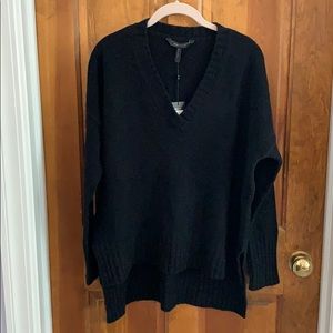 NWT BCBGMAXAZRIA Small Black Reimann VNeck sweater